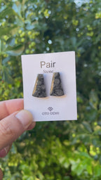 Black Fossil, Cabochon Matching Pair 22x14 mm, Approximately 21.50 carat (GTG-MBF-5)