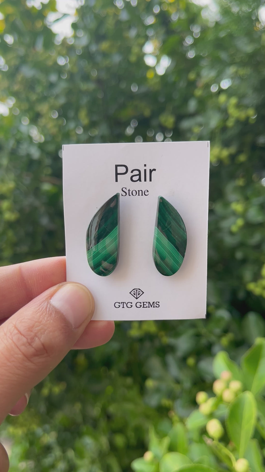 Malachite 29x11mm Matching Pair Cabochon Approximately 39.50 Carat (GTG-MMC-10)