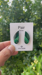 Malachite 29x11mm Matching Pair Cabochon Approximately 39.50 Carat (GTG-MMC-10)