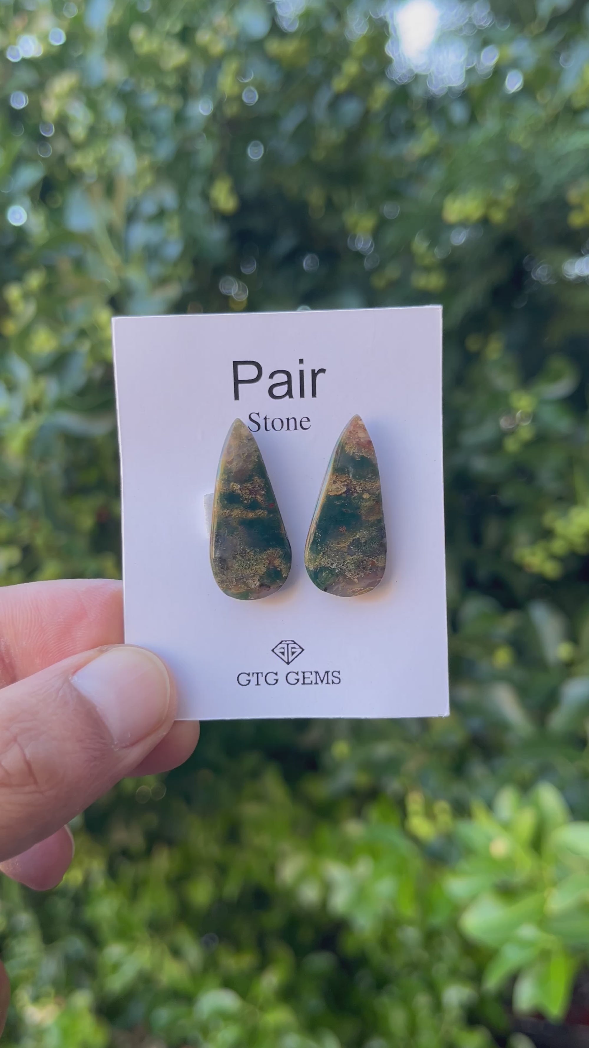 Blood Stone 28x13mm Matching Pair Cabochon Approximately 25.5 Carat (GTG-MBS-9)