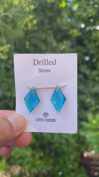 Drilled London Blue Topaz Hydro 22x13mm Approximately 13 Carat (GTG-HLB-3)