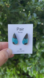 Natural  Azurite Matching Pair Cabochon, 24x12 mm, Approximately 28.5 carat (GTG-MAC-12)