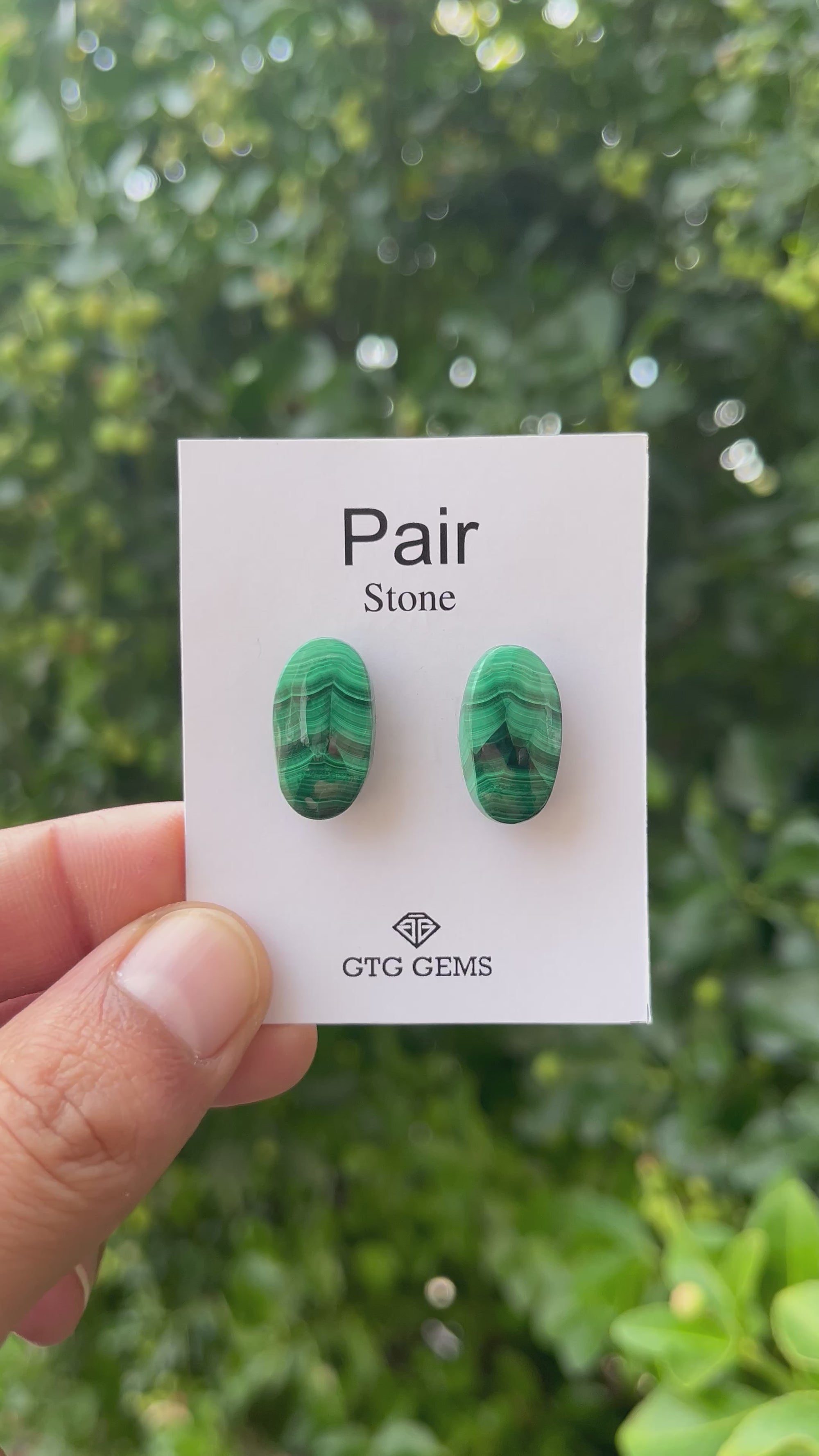 Malachite 22x11mm Matching Pair Cabochon Approximately 31 Carat (GTG-MMC-18)