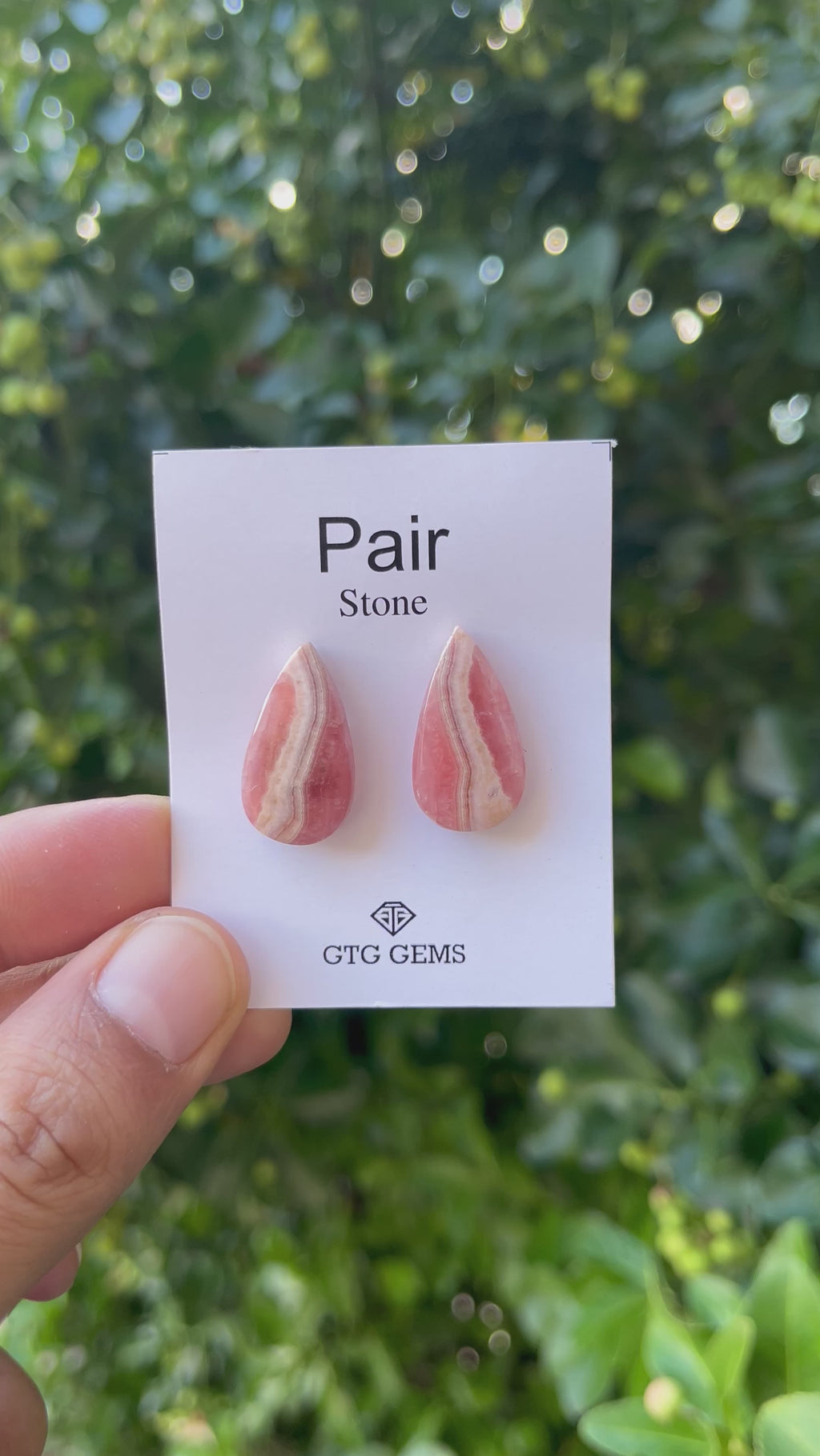 Rhodochrosite 23x13mm Matching Pair Cabochon Approximately 26.50 Carat (GTG-MCR-24)