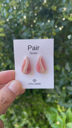 Rhodochrosite 23x13mm Matching Pair Cabochon Approximately 26.50 Carat (GTG-MCR-24)