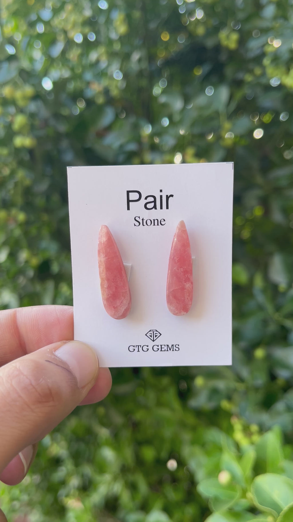 Rhodochrosite 30x8mm Matching Pair Cabochon Approximately 25 Carat (GTG-MCR-13)