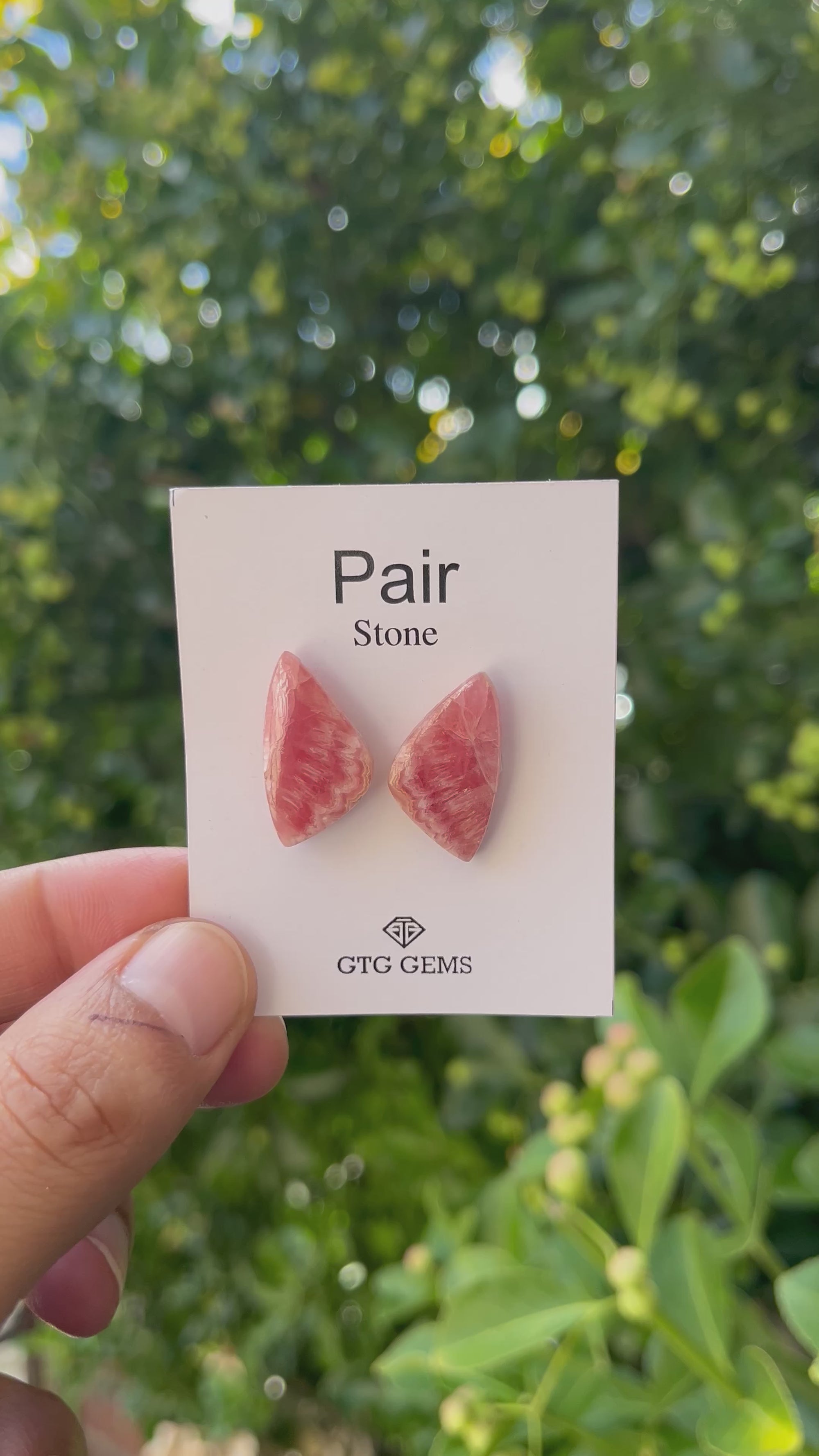 Rhodochrosite 23x13mm Matching Pair Cabochon Approximately 25 Carat (GTG-MCR-2)