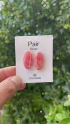 Rhodochrosite 24x12mm Matching Pair Cabochon Approximately 34 Carat (GTG-MCR-29)