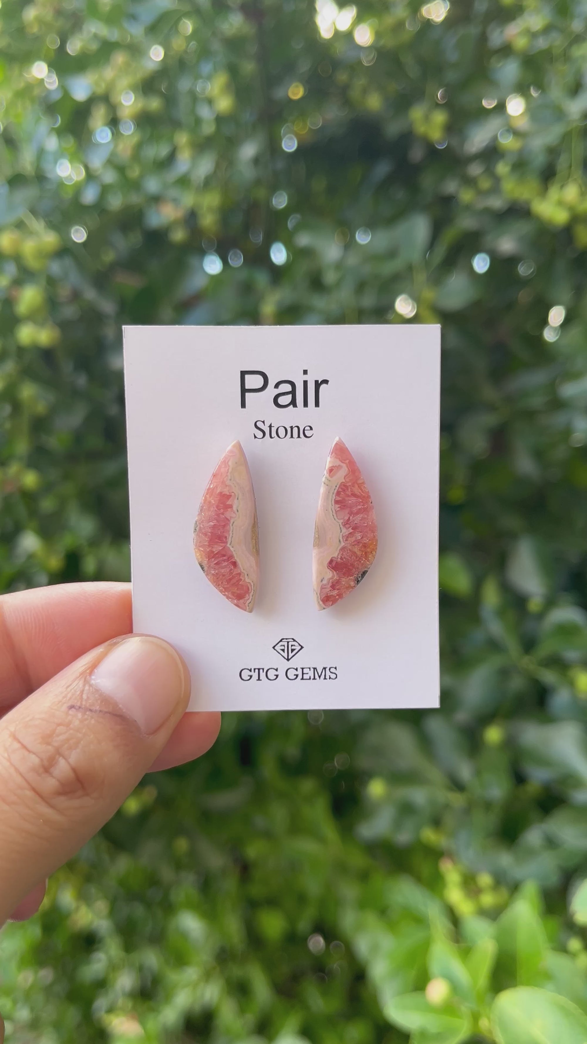 Rhodochrosite 28x10.50mm Matching Pair Cabochon Approximately 23.50 Carat (GTG-MCR-6)