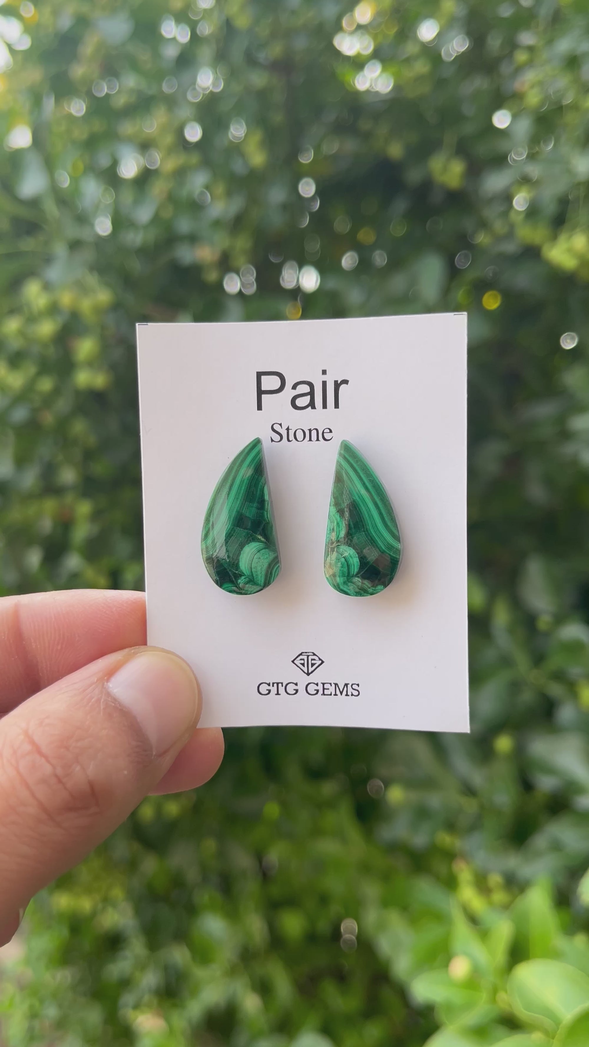 Malachite 24x12mm Matching Pair Cabochon Approximately 29 Carat (GTG-MMC-6)
