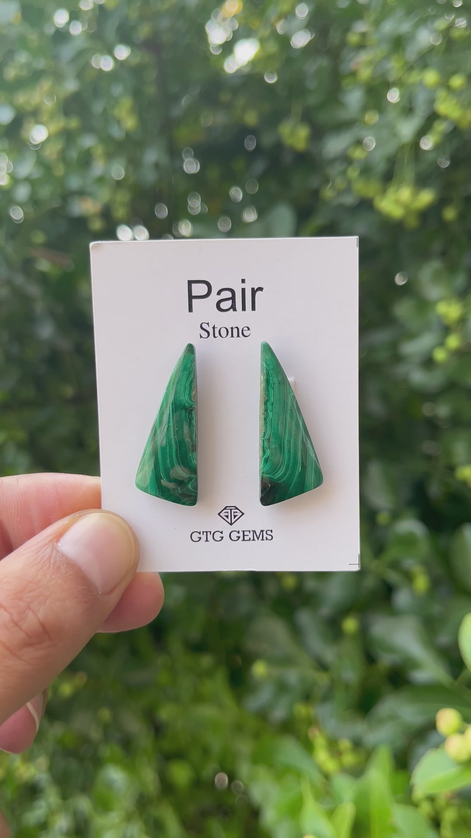 Malachite 31x12mm Matching Pair Cabochon Approximately 34 Carat (GTG-MMC-3)