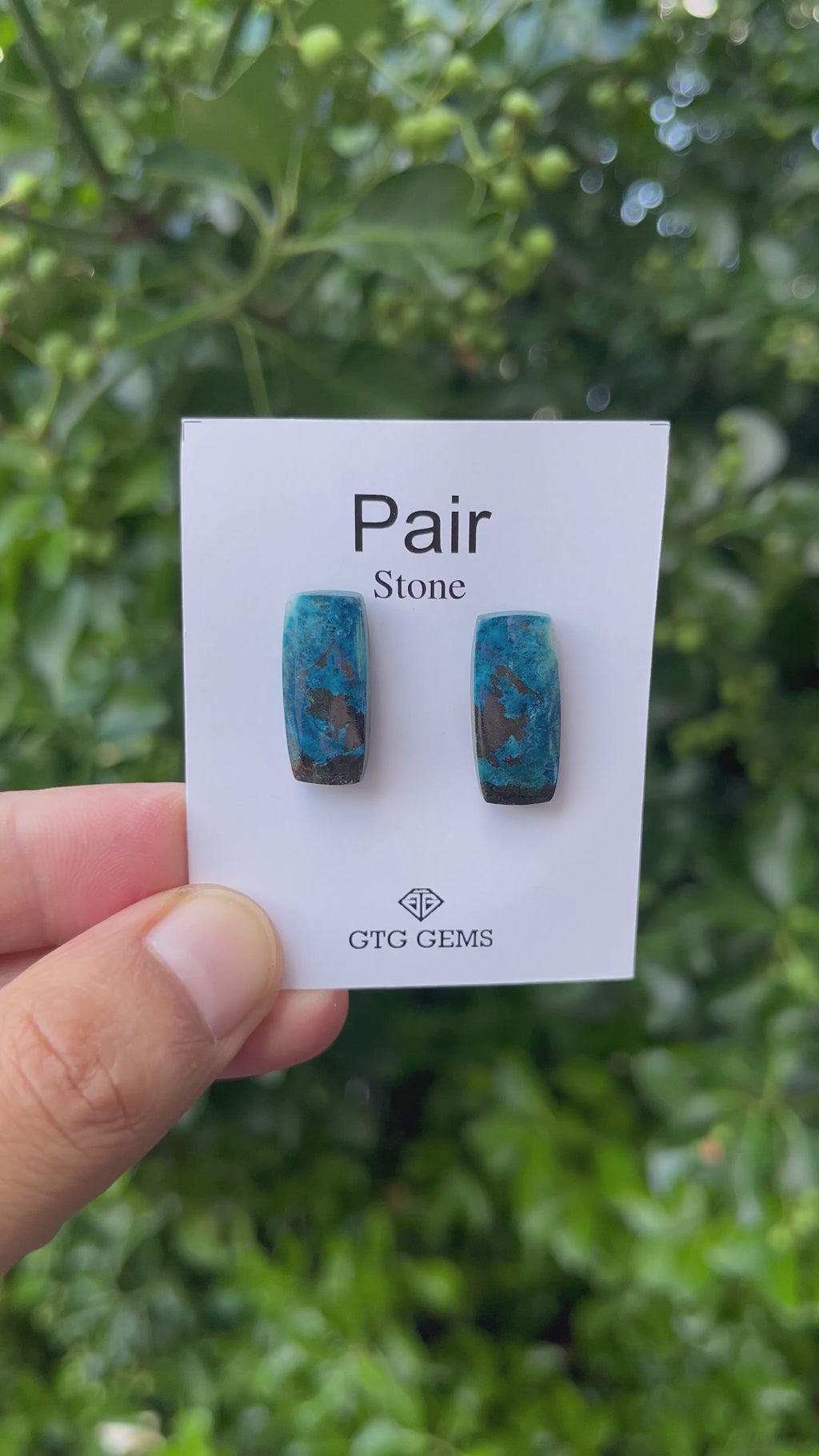 Natural  Azurite Matching Pair Cabochon, 21x9 mm, Approximately 22 carat (GTG-MAC-3)