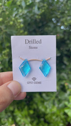 Drilled Blue Topaz Hydro 22x13mm Approximately 13 Carat (GTG-HBT-7)