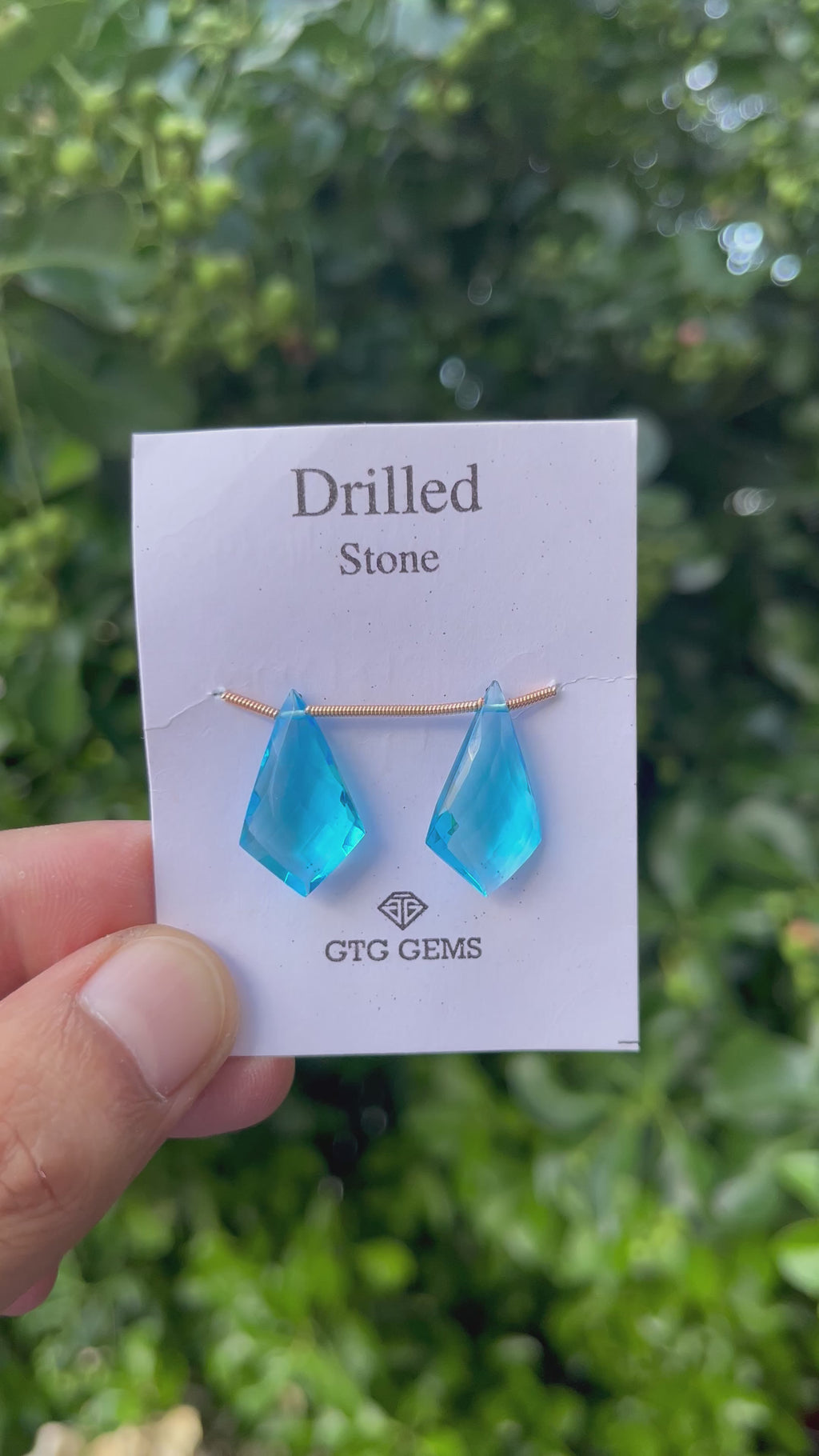 Hydro Drilled Faceted Blue Topaz Shield Shape, 21x13mm,  Approximately 13 Carat (GTG-HBT-6)