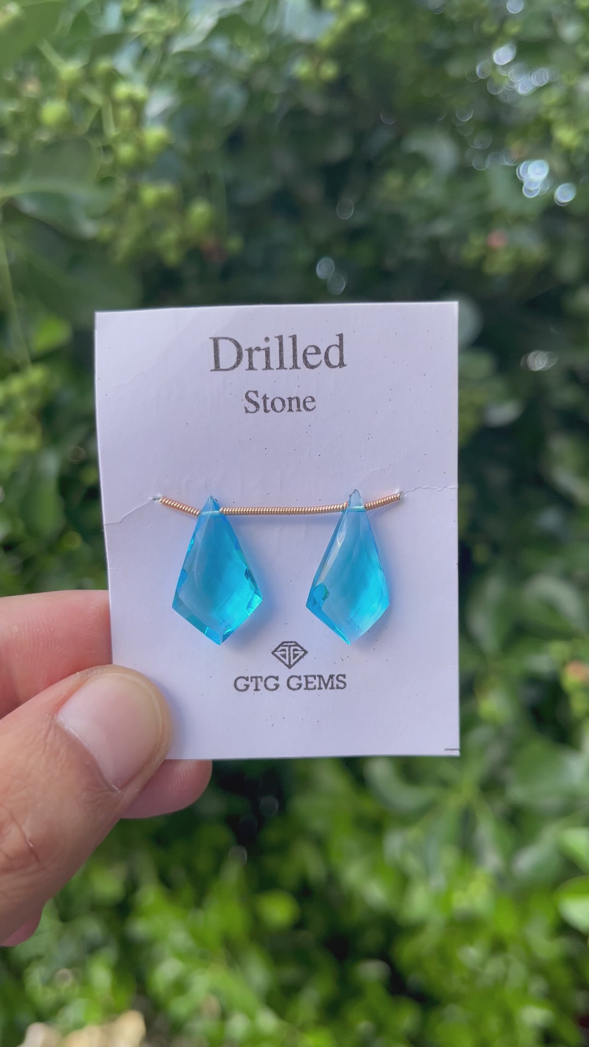 Hydro Drilled Faceted Blue Topaz Shield Shape, 21x13mm,  Approximately 13 Carat (GTG-HBT-6)