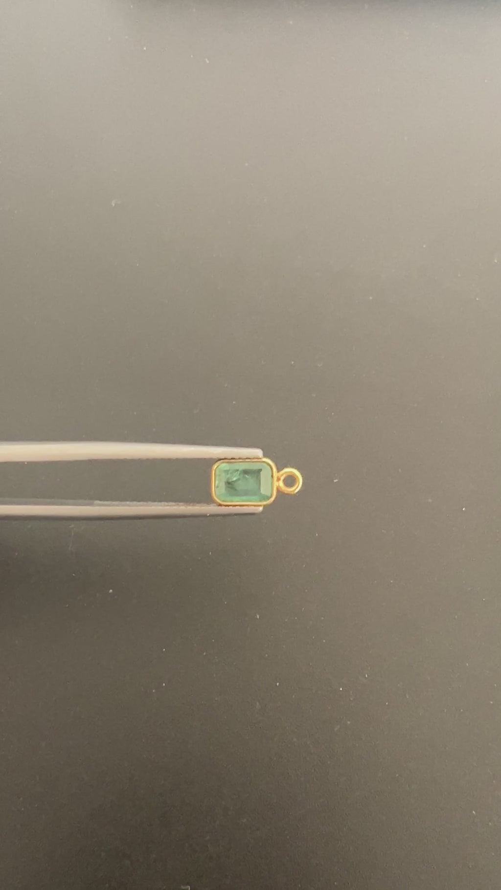 Gold Filled Zambian Emerald 8x6 mm Single Piece, Emerald Charm