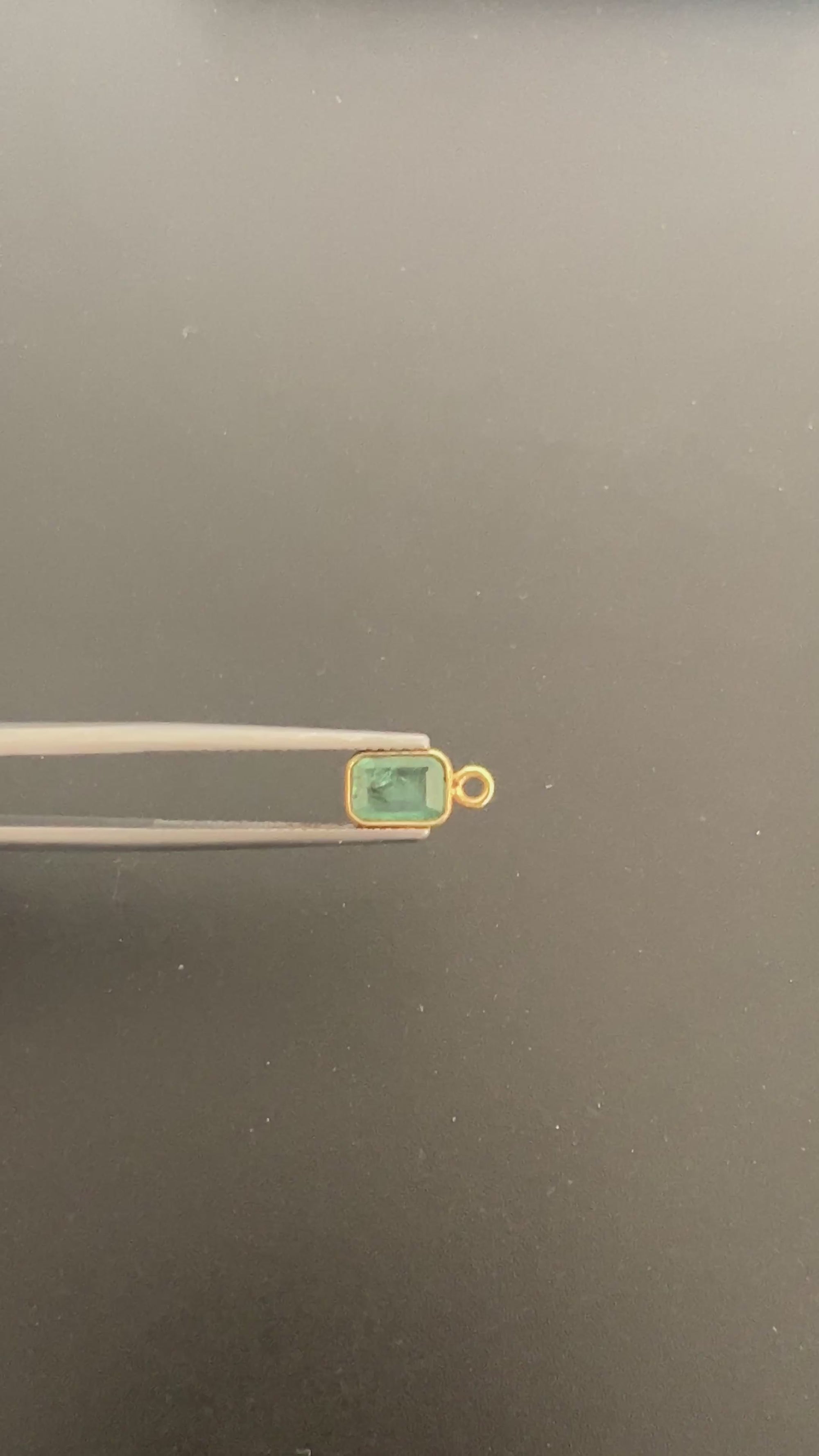 Gold Filled Zambian Emerald 8x6 mm Single Piece, Emerald Charm