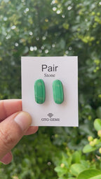 Malachite 22x10mm Matching Pair Cabochon Approximately 23 Carat (GTG-MMC-12)