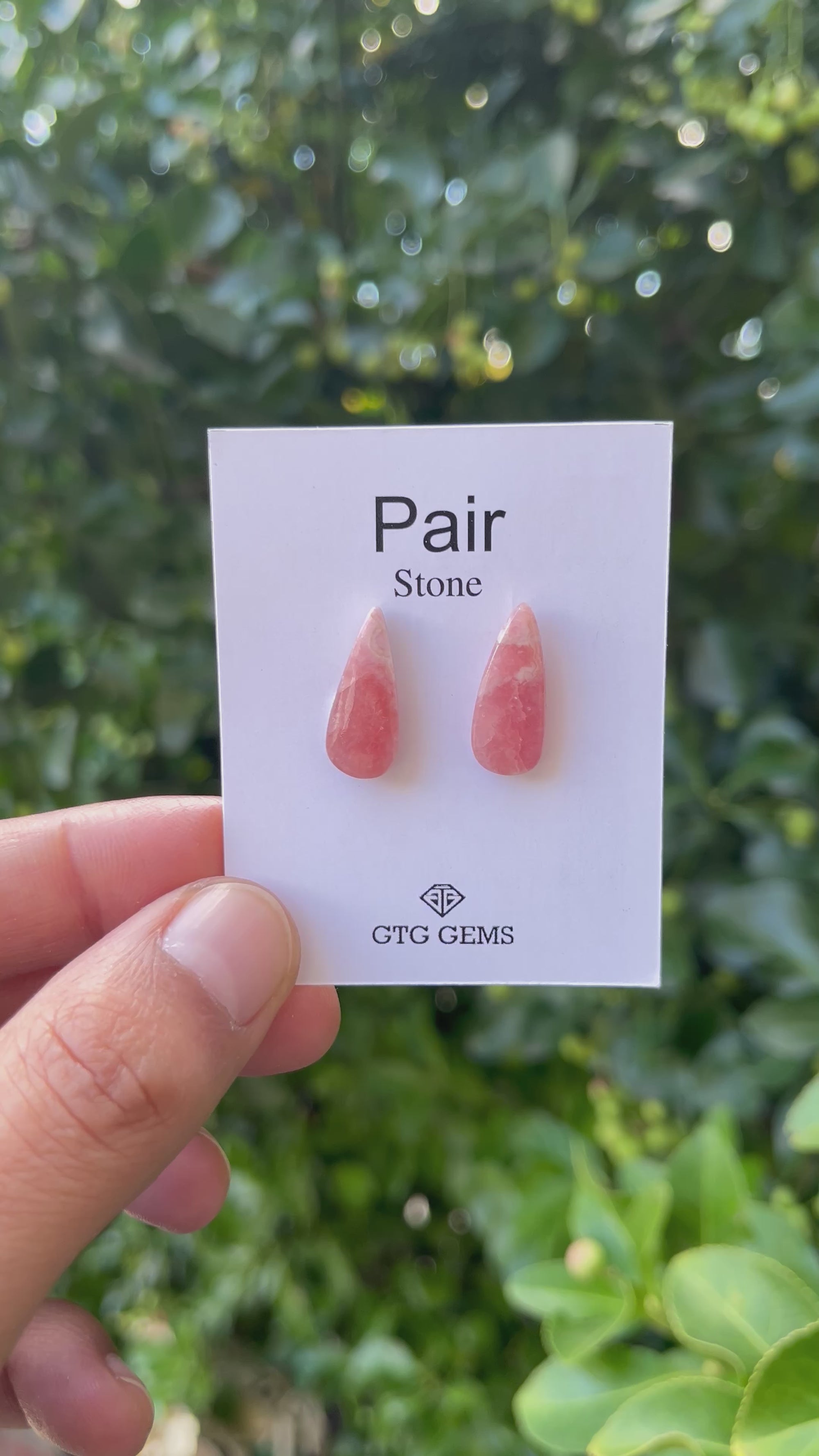 Rhodochrosite 19x8mm Matching Pair Cabochon