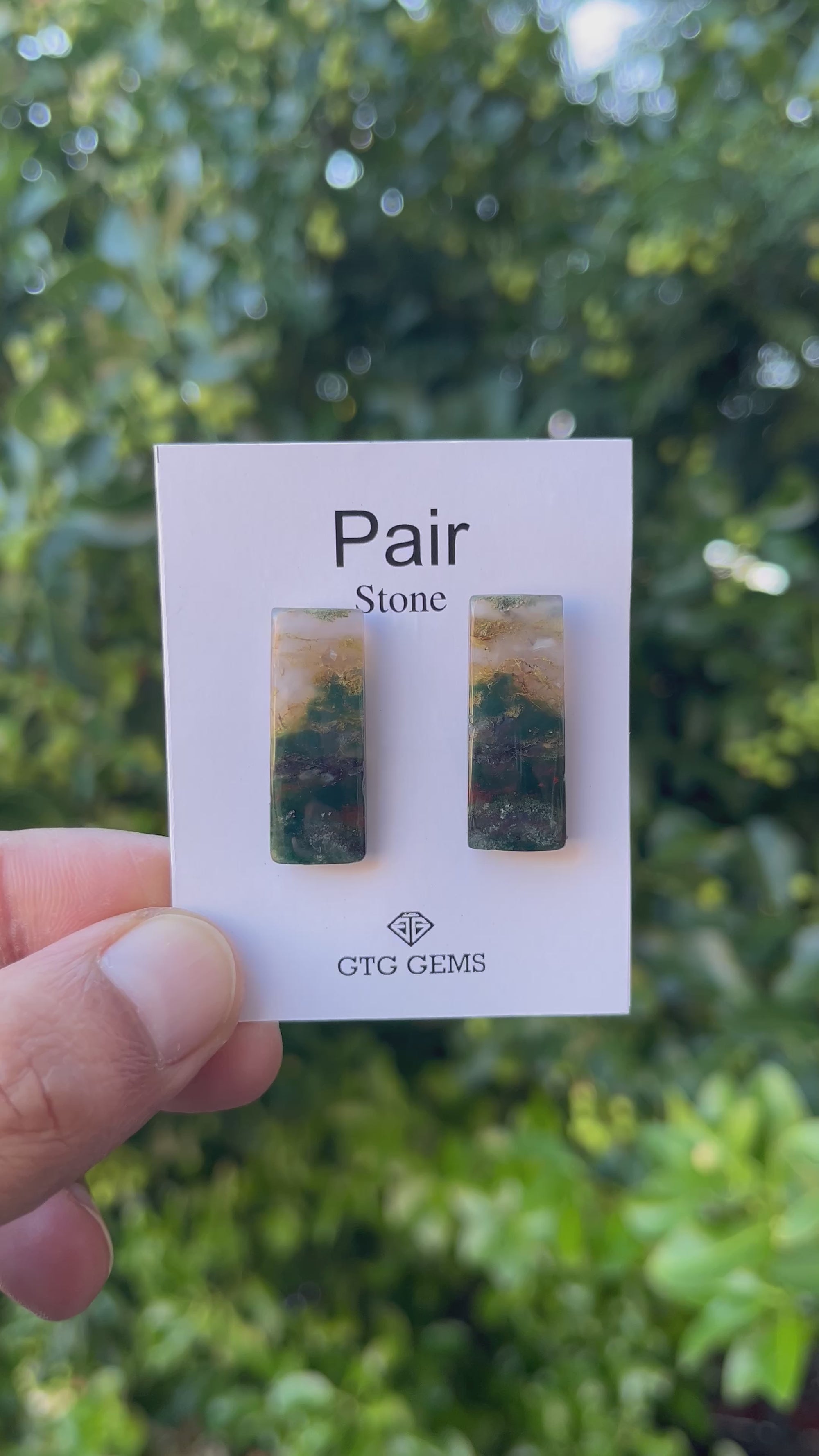 Blood Stone 27.5x10mm Matching Pair Cabochon Approximately 25.5 Carat (GTG-MBS-7)