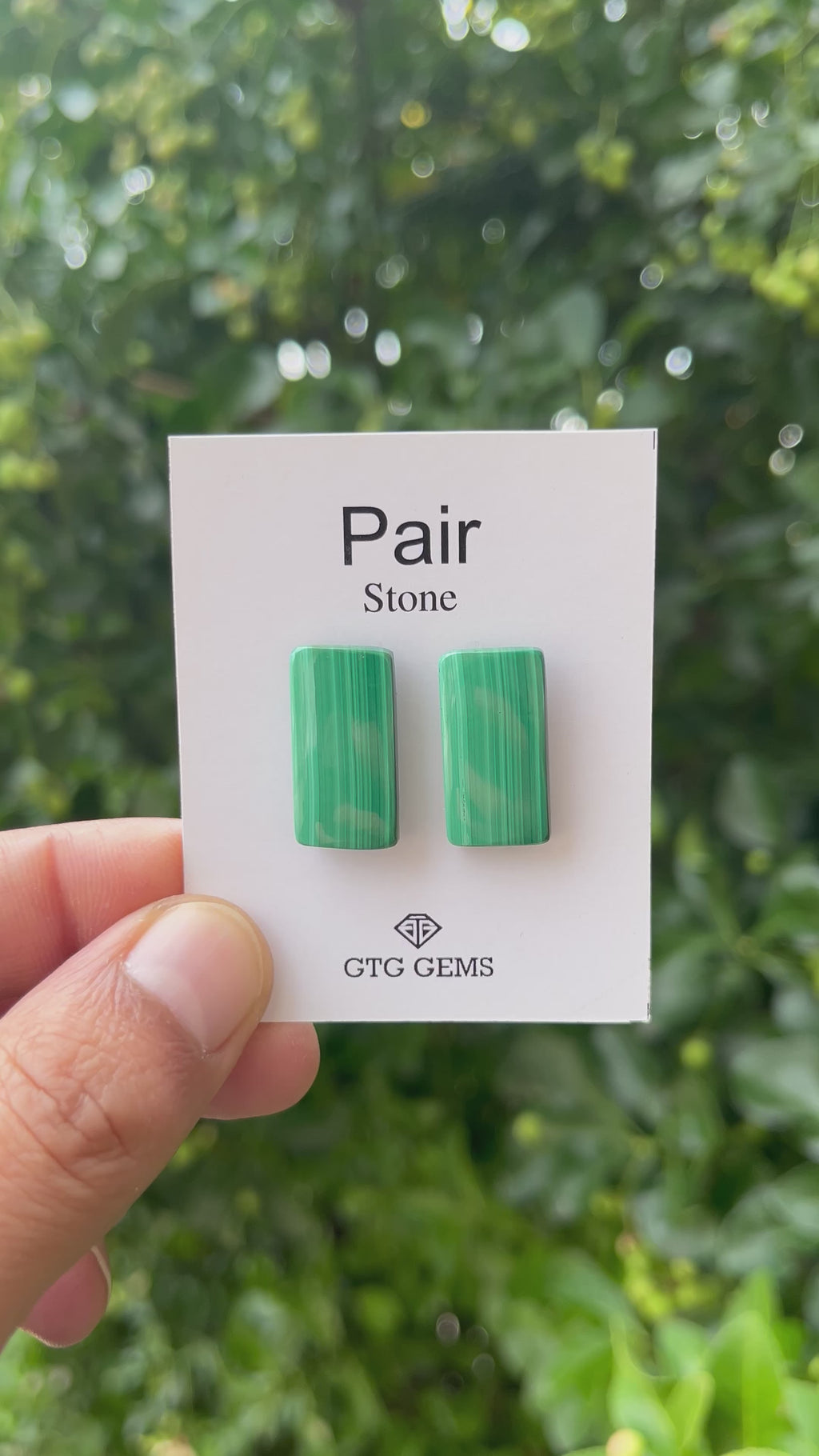 Malachite 21x11mm Matching Pair Cabochon Approximately 26 Carat (GTG-MMC-15)