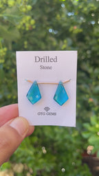 Drilled London Blue Topaz Hydro 22x13mm Approximately 13.50 Carat (GTG-HLB-4)