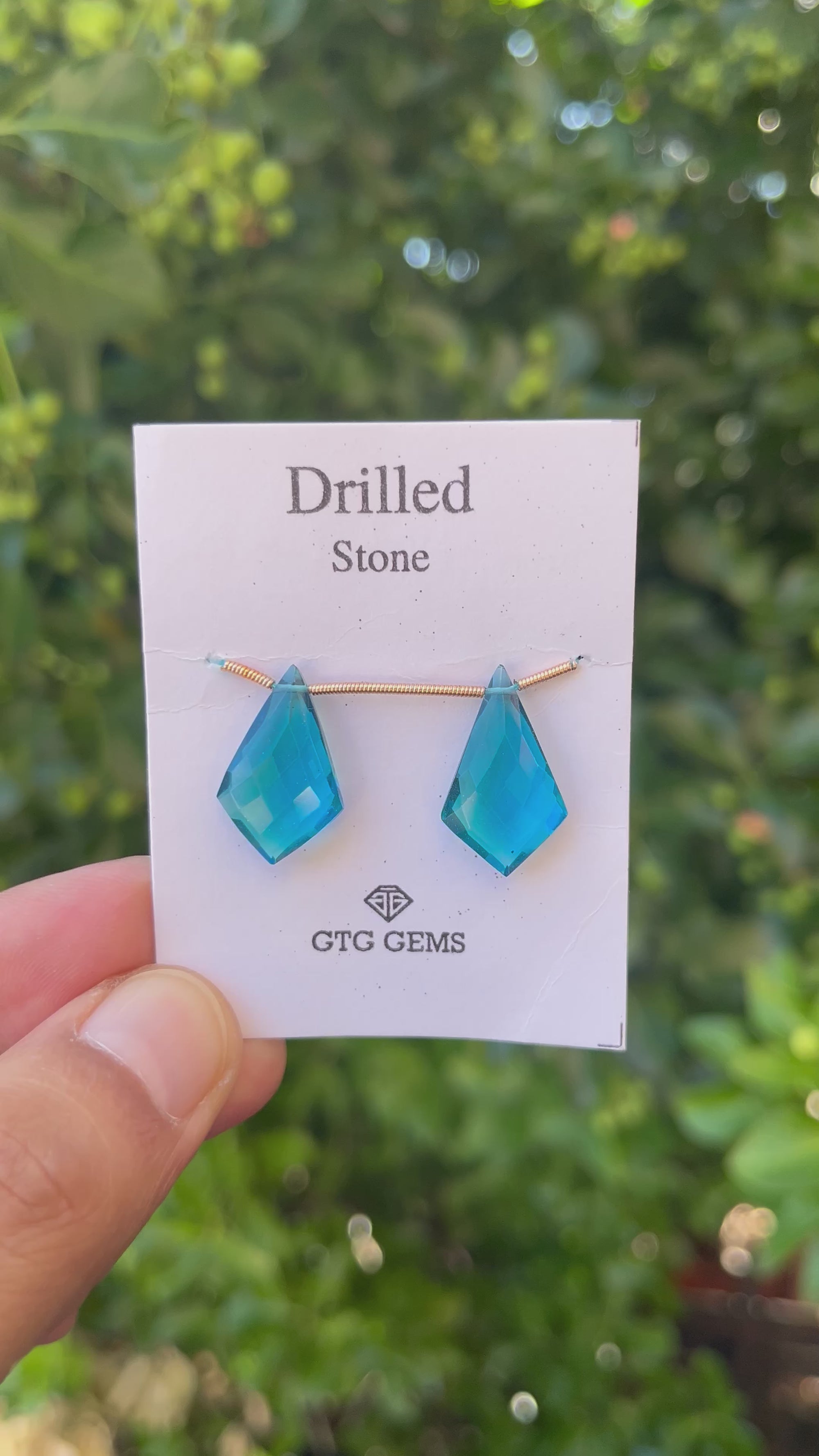 Drilled London Blue Topaz Hydro 22x13mm Approximately 13.50 Carat (GTG-HLB-4)