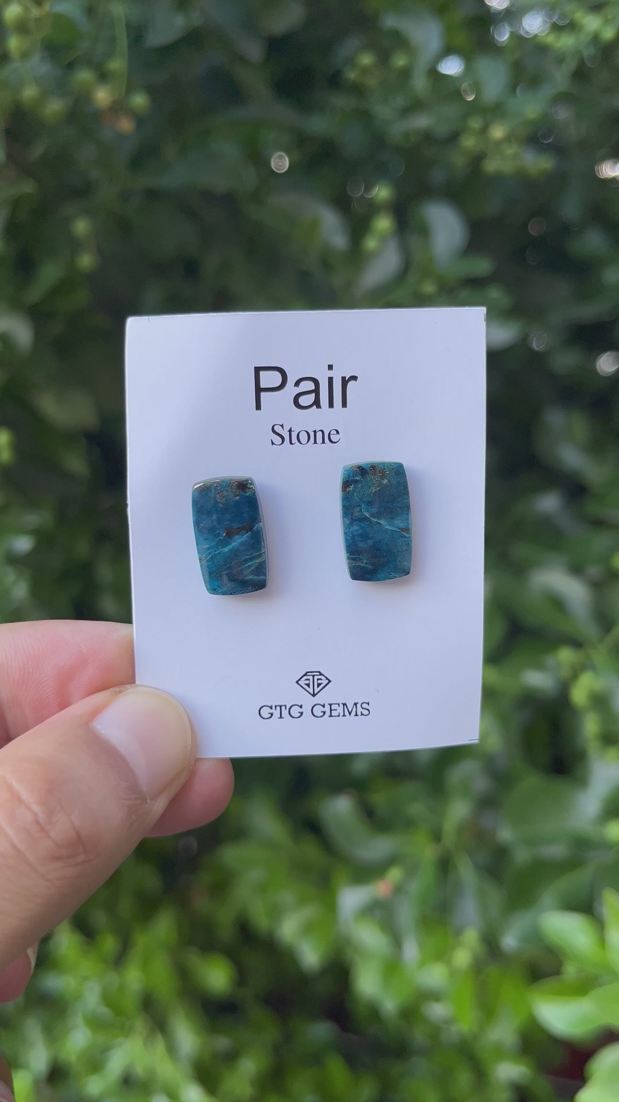 Natural  Azurite Matching Pair Cabochon, 17x10 mm, Approximately 15 carat (GTG-MAC-4)