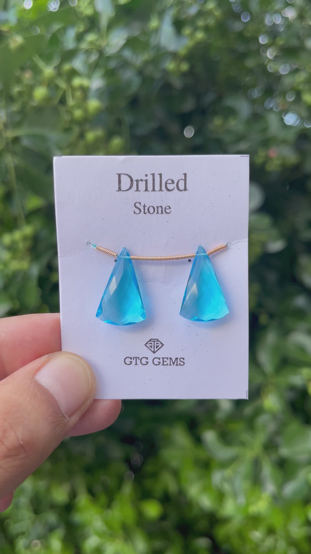 Drilled Blue Topaz Hydro 22x13mm Approximately 14 Carat (GTG-HBT-8)