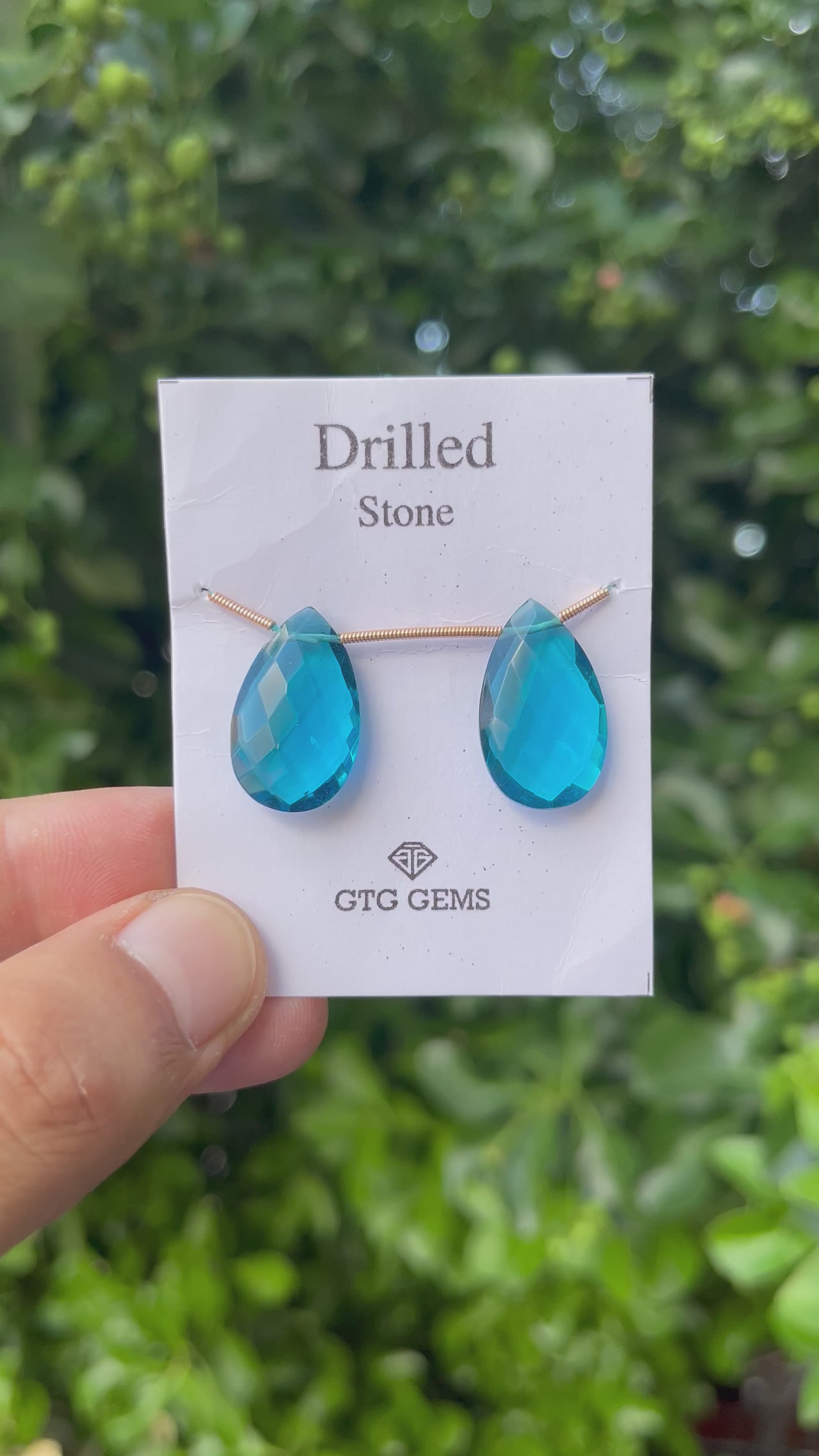 Hydro Drilled Faceted London Blue Topaz, 22x13mm  Approximately 14.50 Carat (GTG-HLB-6)