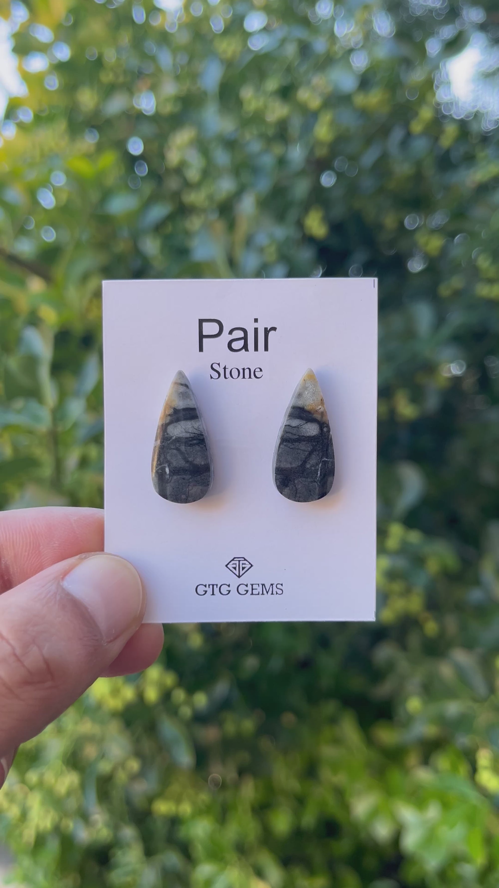 Picasso Jasper 24x11mm Matching Pair Cabochon Approximately 19.5 Carat (GTG-MPJ-7)