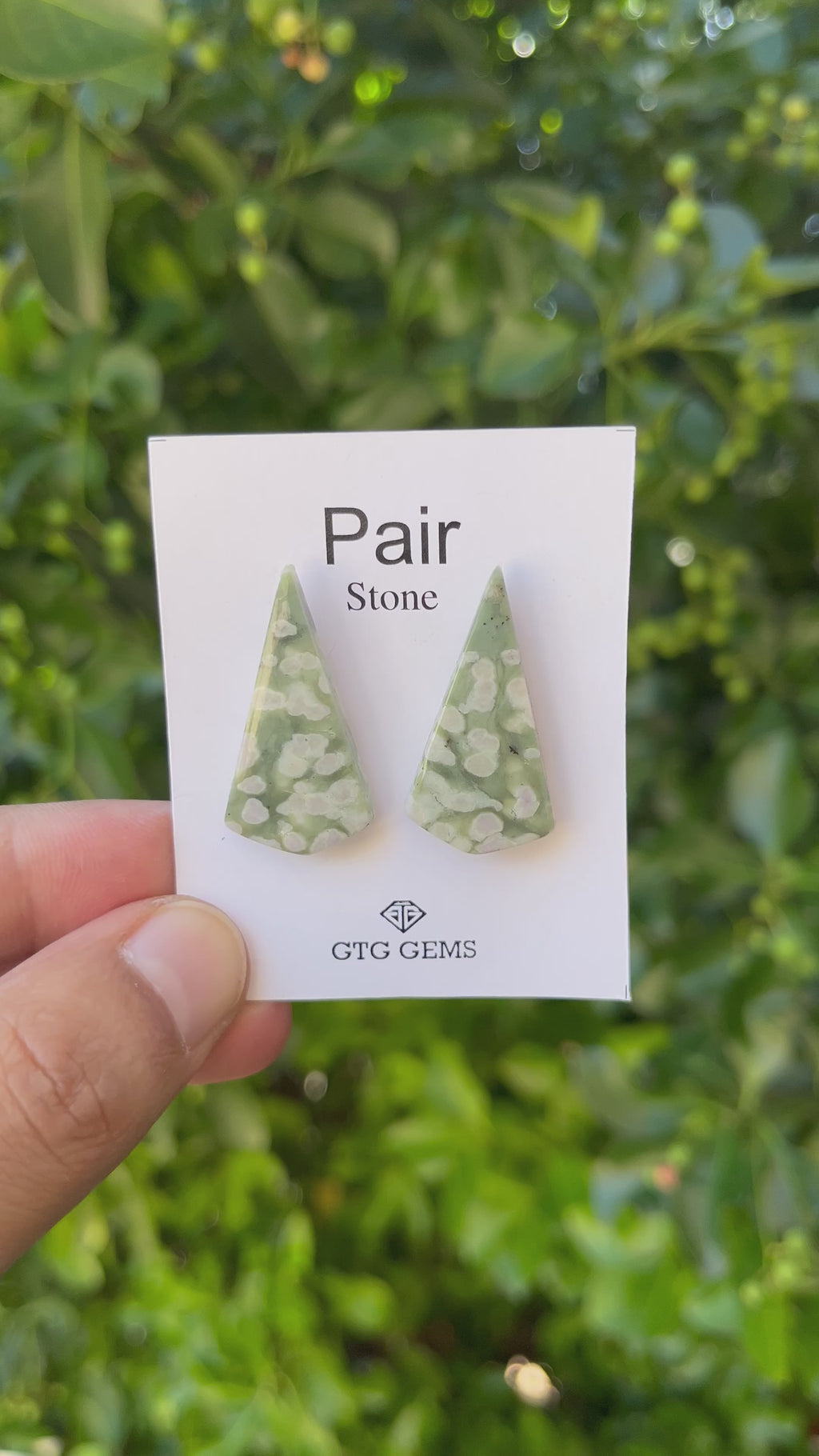 Serpentine Cabochon Matching Pair 32x17 mm, Approximately 34.5 carat  (GTG-MSC-5)